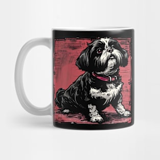 Retro Art Shih Tzu Dog Lover Mug